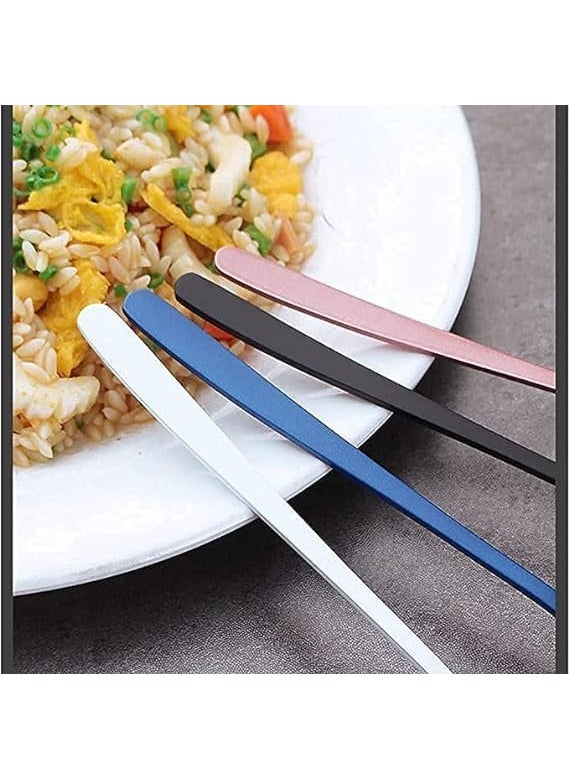 HETSHIV Stainless Steel Dinner Forks Set with Colorful Handle Shiny Silver MouthMirror Polish Silverware Set Dessert Forks Table Forks Salad Forks for Home Kitchen or Restaurant White 8