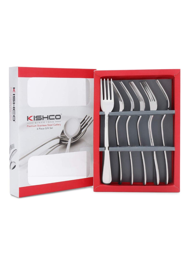 Kishco Stainless Steel Viva Dessert Fork 3 MM Pack of 6