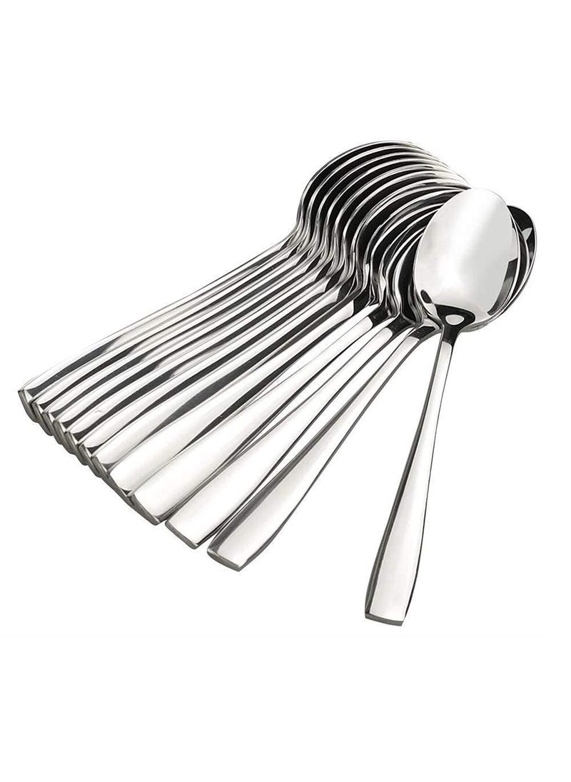 Dishita Creations Stainless SteelTable SpoonsThickness2 MM Standard Size Spoon Set Length 165 CmsSilver Pieces 24