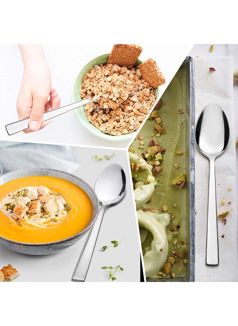 Dishita Creations Stainless SteelTable SpoonsThickness2 MM Standard Size Spoon Set Length 165 CmsSilver Pieces 24