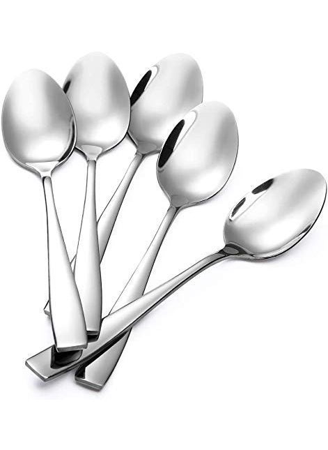 Dishita Creations Stainless Steel Standard Size DinnerTable Spoons Thickness2 MM Spoon Set Length 62 InchSilver Piece 24