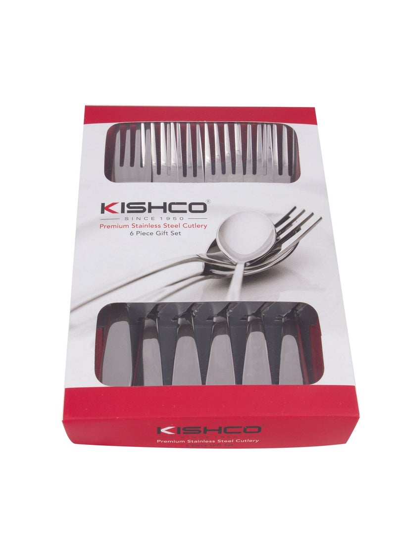 Kishco Windsor Stainless Steel DessertDinner Fork Set Pack of 6