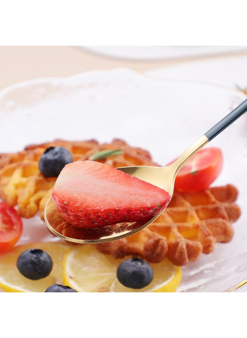 Potency 8 PCS 8 Inches Coffee Spoons Stirring Spoons Tea Spoons Long White Handle Gold Elliptical Head Teaspoons Ice Tea Spoons Long Spoons for Stirring Espresso Spoons Stainless Steel