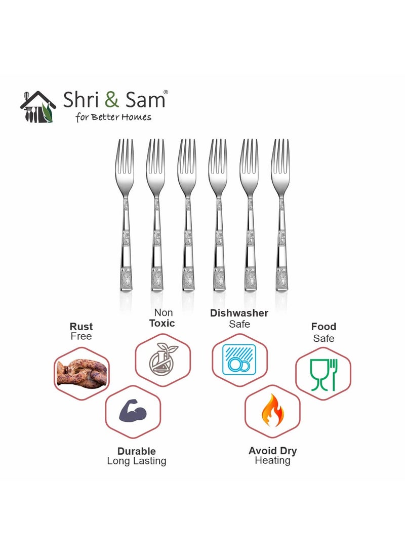 Shri Sam Stainless Steel Lotus Desert Fork6 Pieces