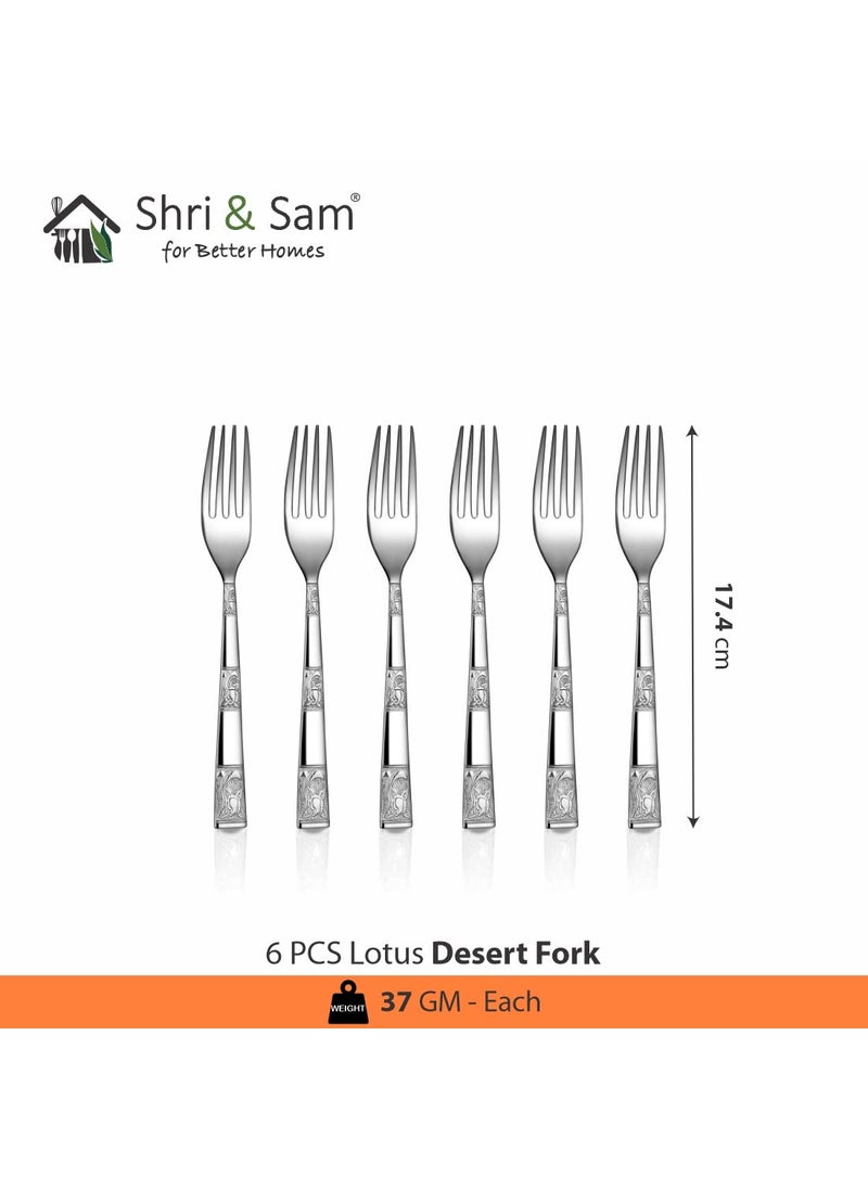 Shri Sam Stainless Steel Lotus Desert Fork6 Pieces