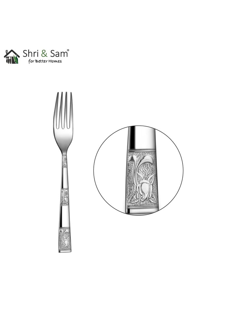Shri Sam Stainless Steel Lotus Desert Fork6 Pieces