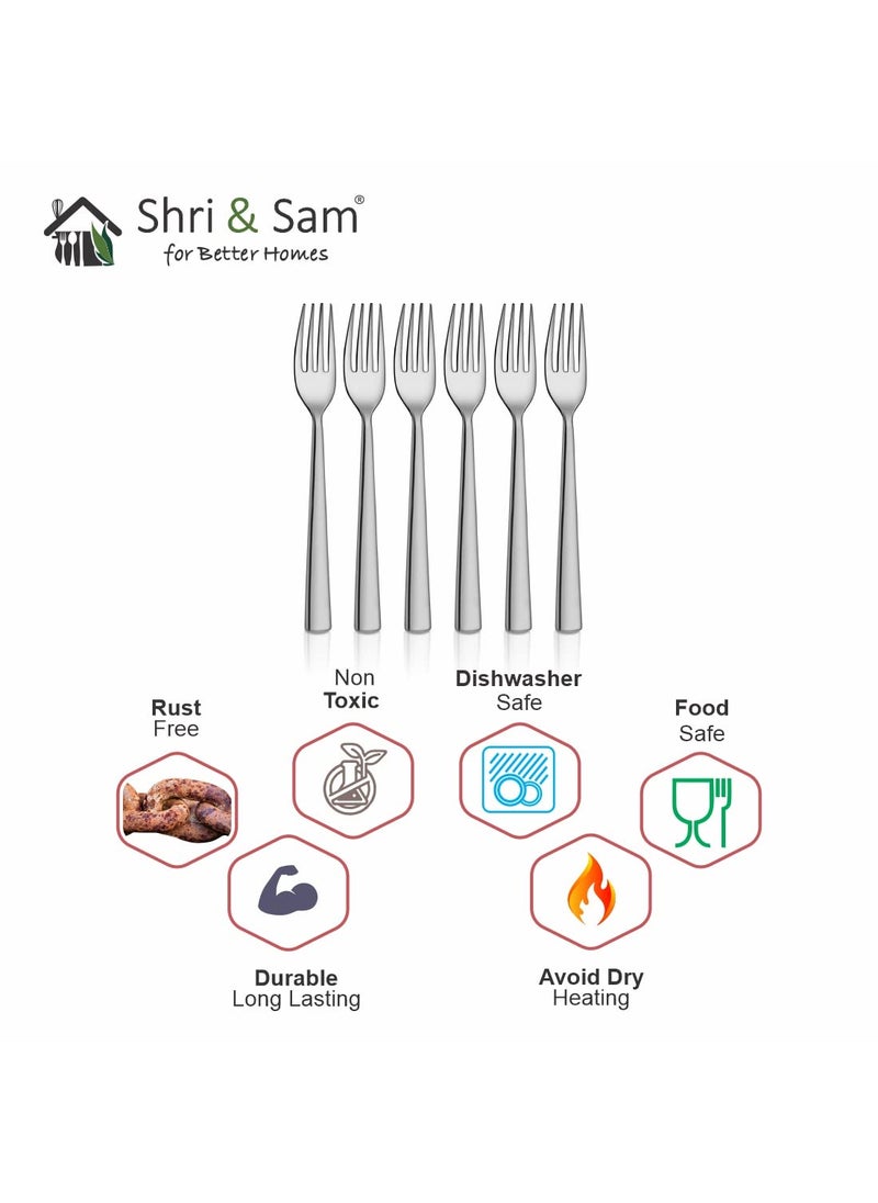 Shri Sam Stainless Steel Lotus Plain Desert Fork6 Pieces