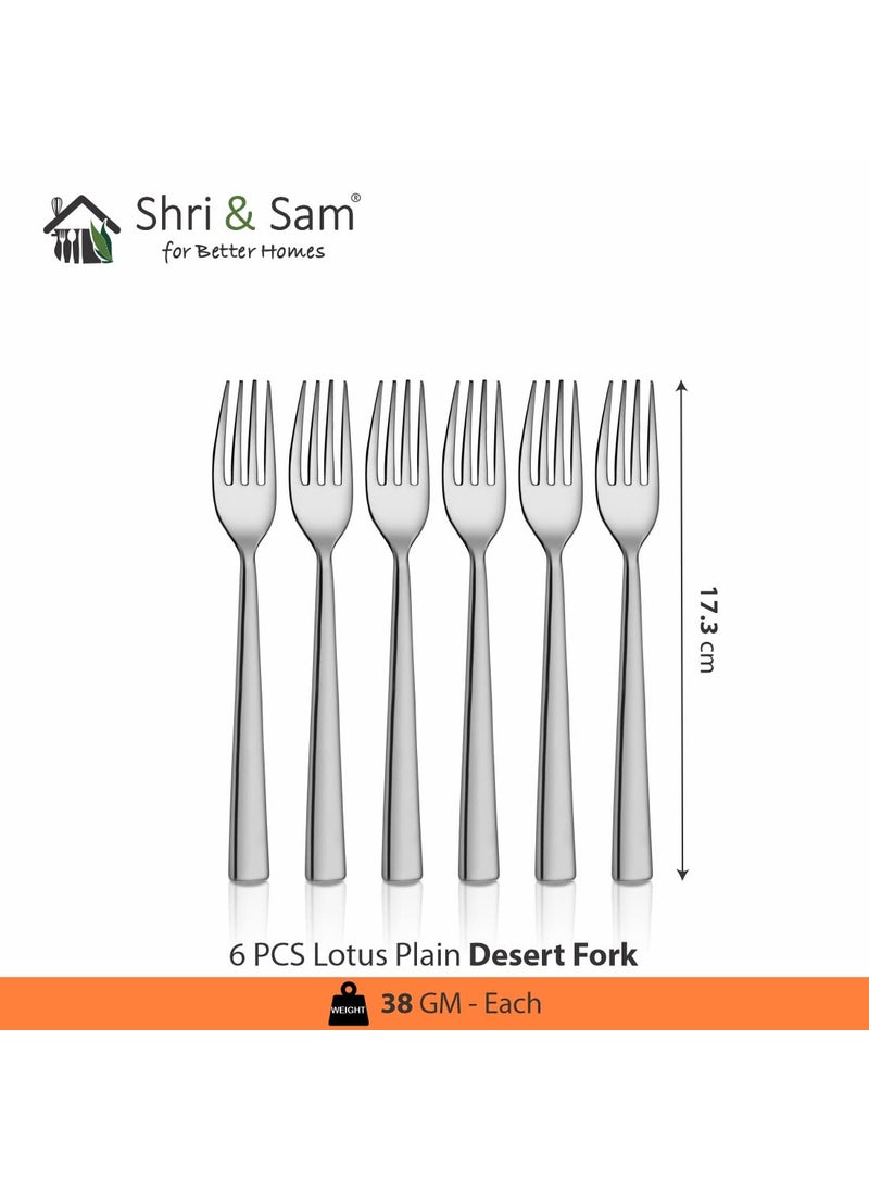 Shri Sam Stainless Steel Lotus Plain Desert Fork6 Pieces