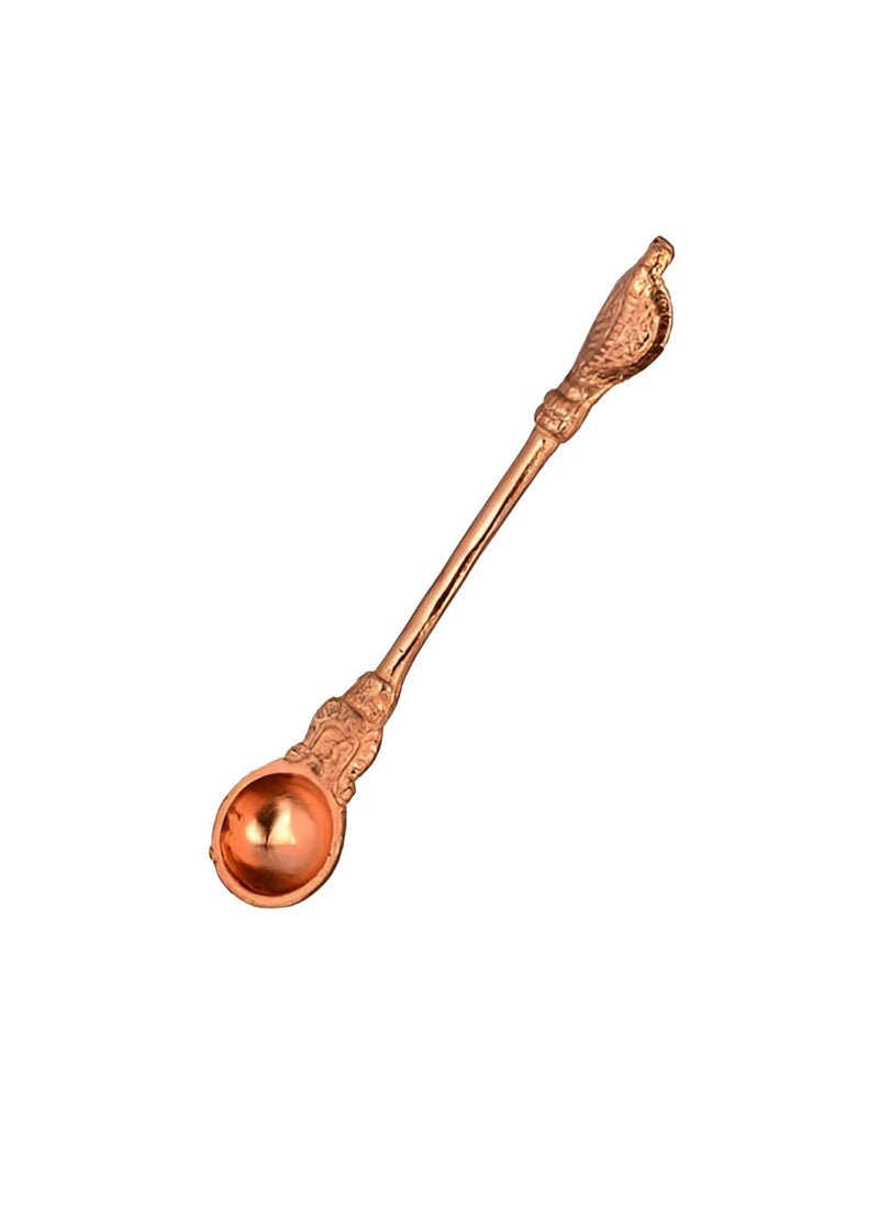 Copper Achmani Spoon for Pooja with a Size of 4 inches Comes in a Set of 2 Pieces