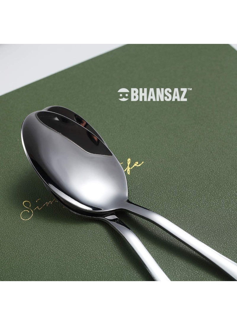 BHANSAZ Stainless Steel Table Spoon Set of 12 for Home Kitchen Rust Resistant Mirror Polished Length 166 Cm