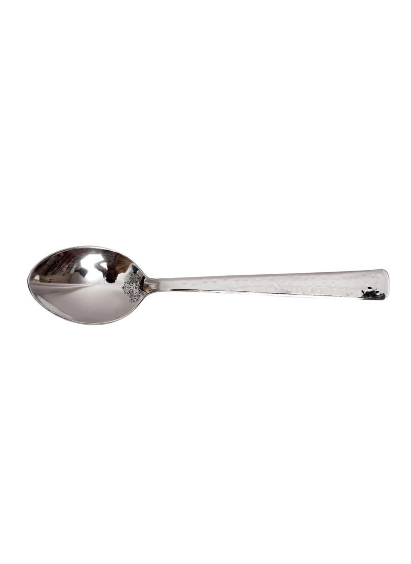 IndianArtVilla Handmade Hammered Stainless Steel Baby Spoon Cutlery Set 6 Pieces Silver