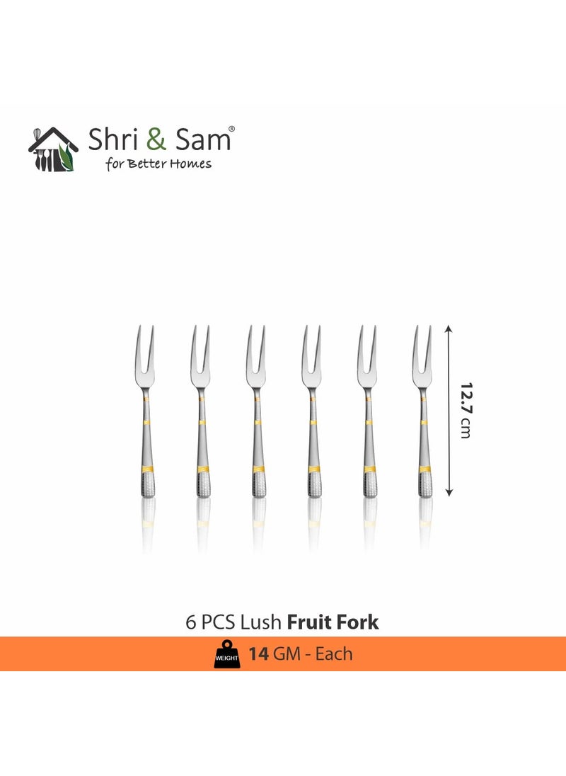 Shri Sam Stainless Steel Lush Fruit Fork6 Pieces