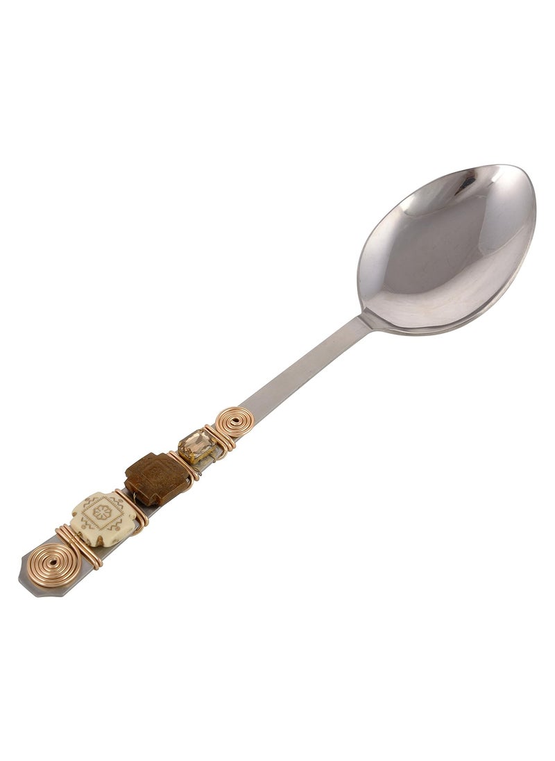 Jewel Kraft Designs Stainless Steel Serving Spoons Set of 5 Cream 11 inch