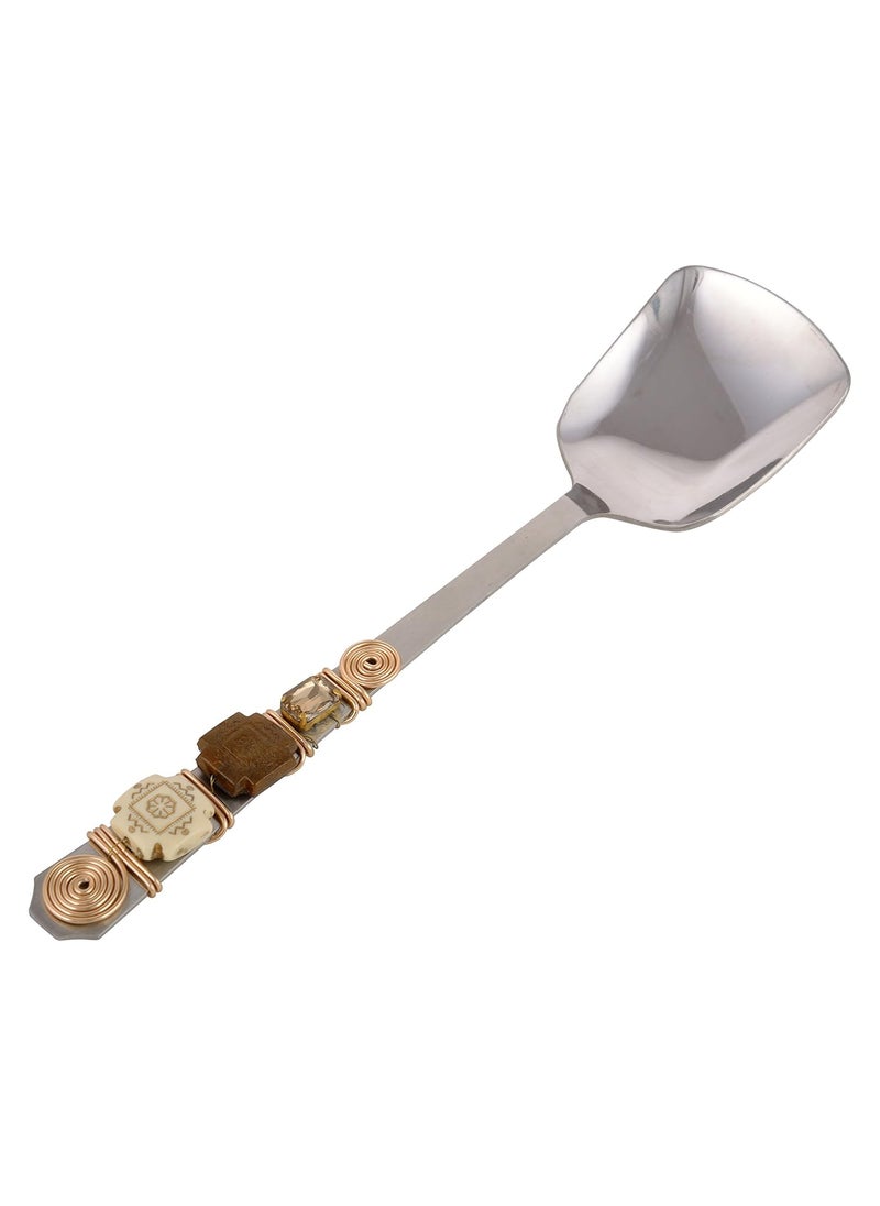 Jewel Kraft Designs Stainless Steel Serving Spoons Set of 5 Cream 11 inch
