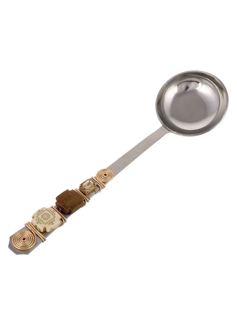 Jewel Kraft Designs Stainless Steel Serving Spoons Set of 5 Cream 11 inch
