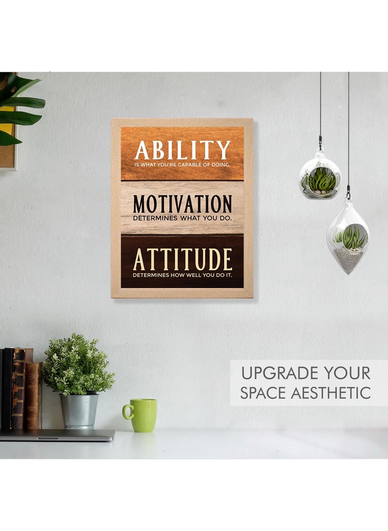 Chaka Chaundh Ability Is What Youre Capable Of Doing Motivation Determines What You Do Attitude Determines How Well You Do It Student Office Wall Decor 14 X 11 Inches