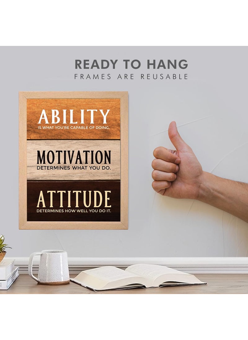 Chaka Chaundh Ability Is What Youre Capable Of Doing Motivation Determines What You Do Attitude Determines How Well You Do It Student Office Wall Decor 14 X 11 Inches