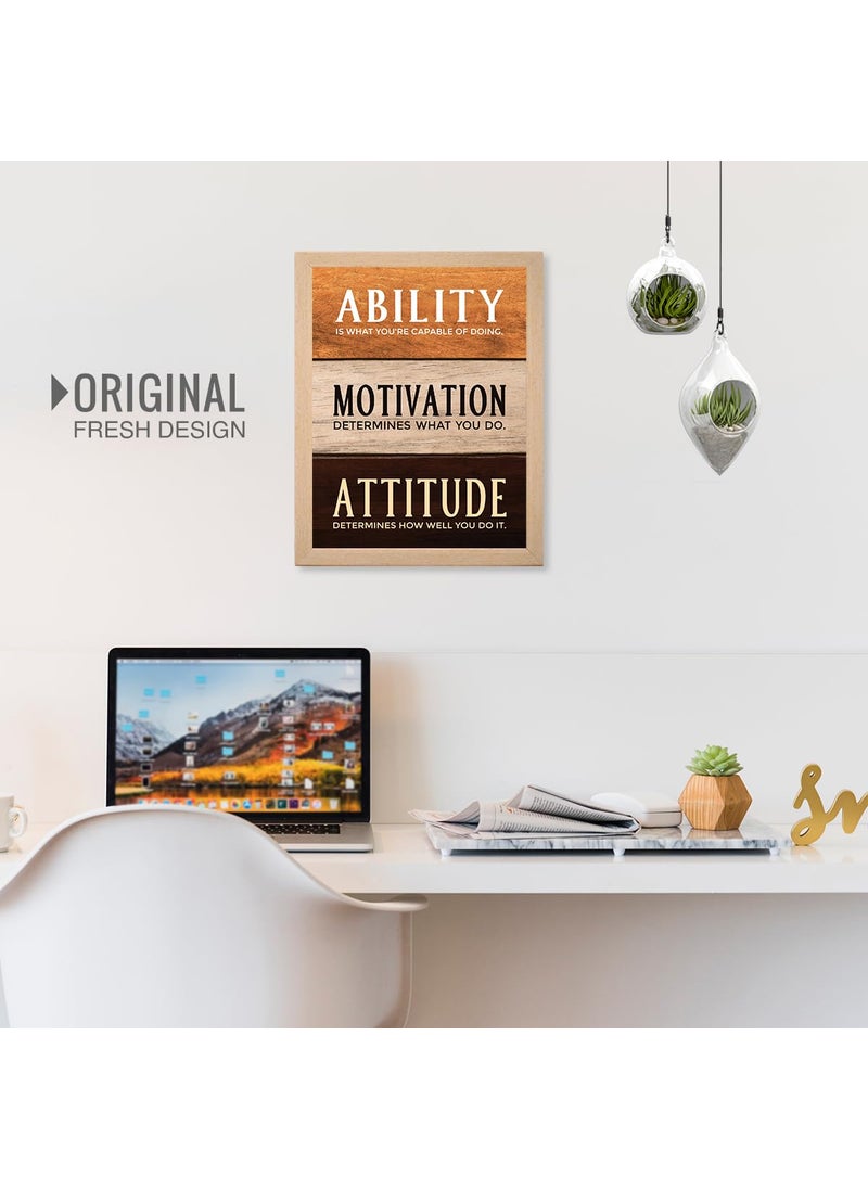 Chaka Chaundh Ability Is What Youre Capable Of Doing Motivation Determines What You Do Attitude Determines How Well You Do It Student Office Wall Decor 14 X 11 Inches