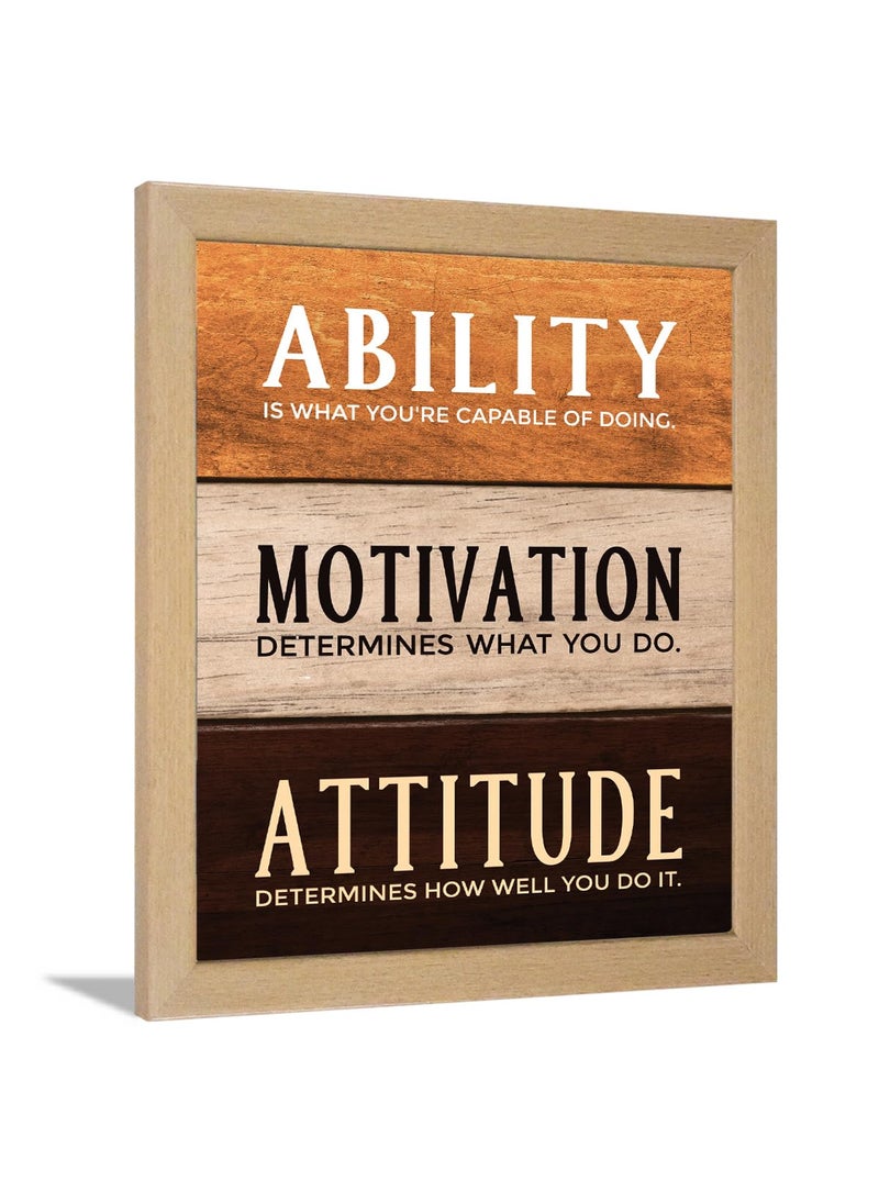 Chaka Chaundh Ability Is What Youre Capable Of Doing Motivation Determines What You Do Attitude Determines How Well You Do It Student Office Wall Decor 14 X 11 Inches