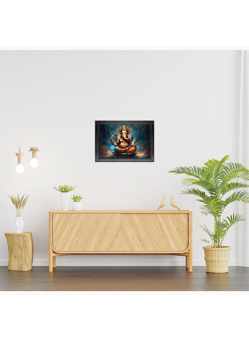 Dharvika Innovations GanapatiGanesha paintings for living room GanapatiGanesha painting wall decoration GanapatiGanesha photo frame for wall decoration 23474 21x27 Inch