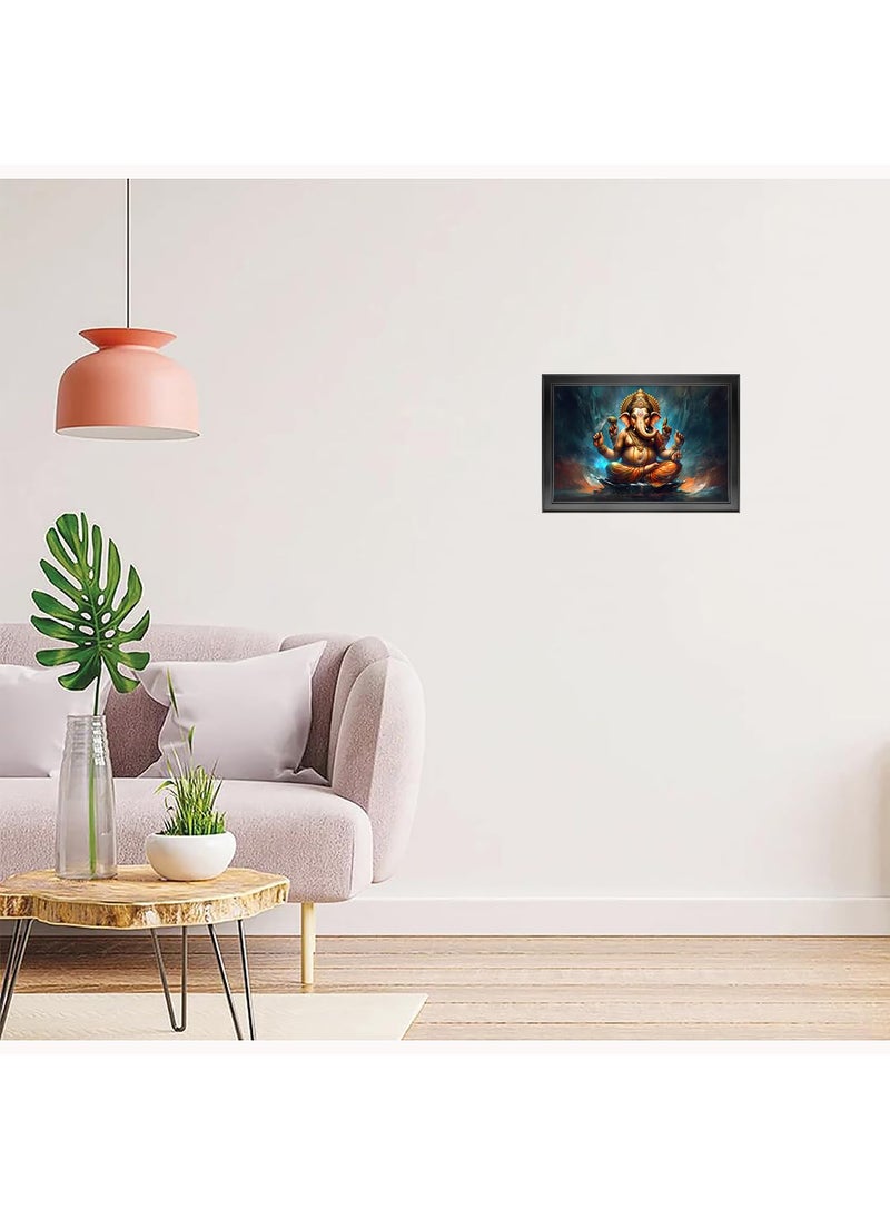 Dharvika Innovations GanapatiGanesha paintings for living room GanapatiGanesha painting wall decoration GanapatiGanesha photo frame for wall decoration 23474 21x27 Inch