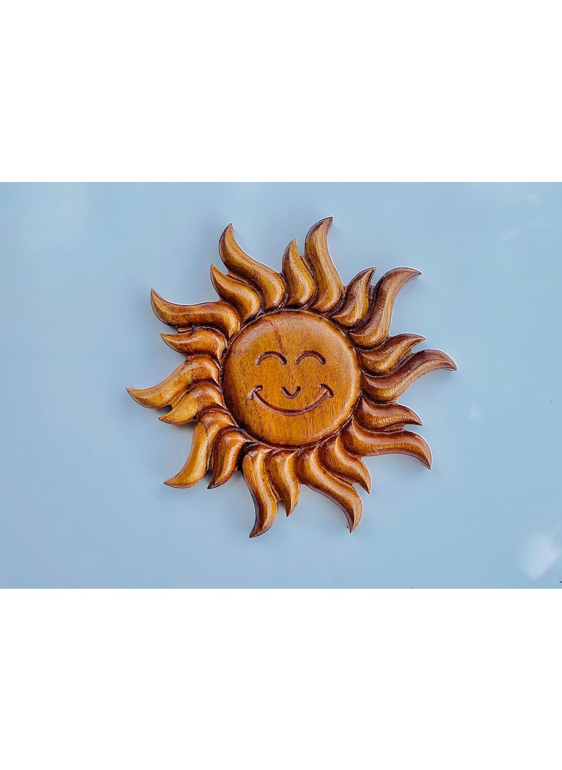 KVEER Wood Wooden Wall Decor Sun Design 30CM
