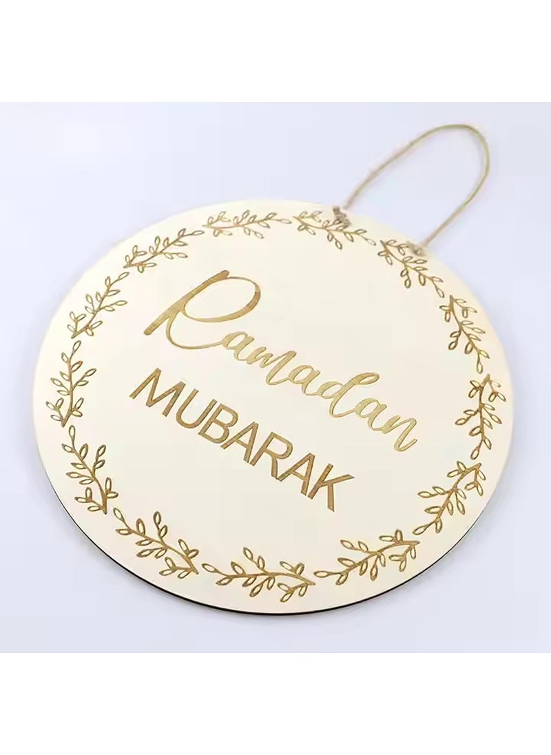 Cliths Set of 2 Ramadan Decorations Outdoor 2025 Wooden Ramadan Mubarak Eid Mubarak Hanging Ornaments 1181 Inch Door Sign Islamic Wall Decor for Home