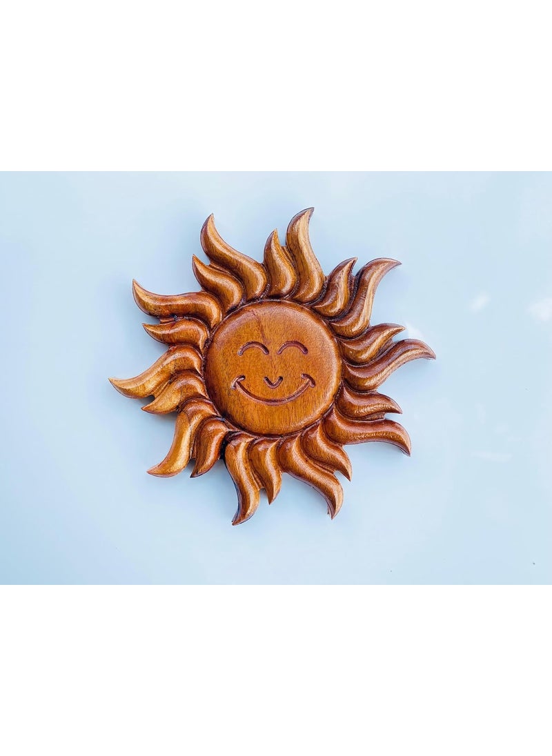 KVEER Wood Wooden Wall Decor Sun Design 25CM