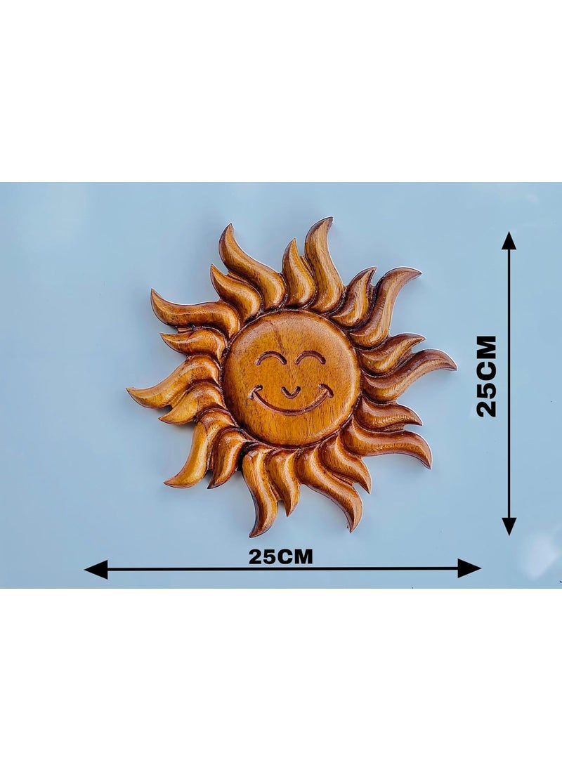 KVEER Wood Wooden Wall Decor Sun Design 25CM