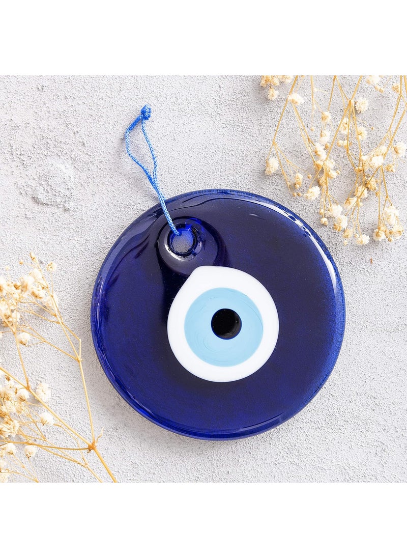 Erbulus Handmade Blue 13 cm Glass Turkish Evil Eye Hanging for Home Entrance Nazar Battu Protection Amulet for Good Luck Prosperity Main Door Wall Decor