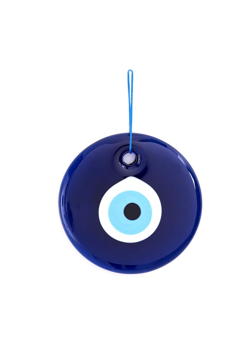 Erbulus Handmade Blue 13 cm Glass Turkish Evil Eye Hanging for Home Entrance Nazar Battu Protection Amulet for Good Luck Prosperity Main Door Wall Decor