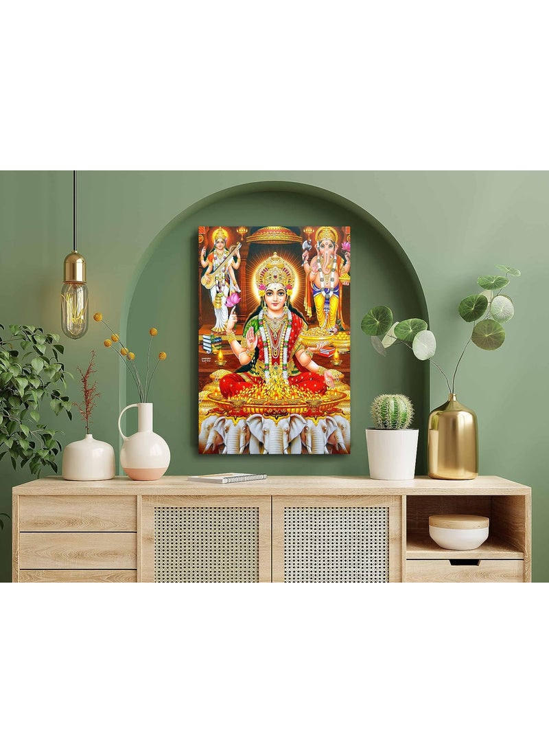 wallpics Goddess Maa Laxmi Religious Waterproof Vinyl Sticker Poster 24X36 inches can19273