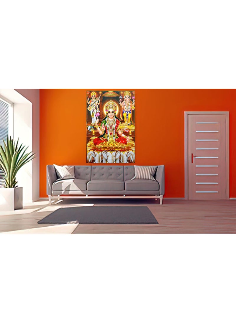 wallpics Goddess Maa Laxmi Religious Waterproof Vinyl Sticker Poster 24X36 inches can19273