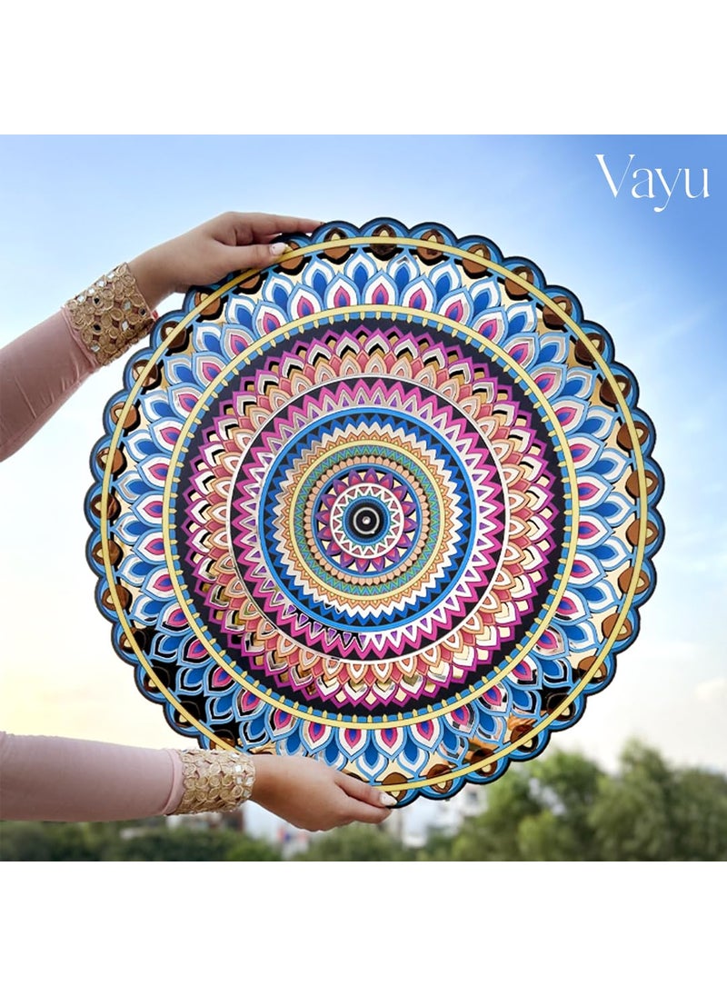 Island Rangoli Panch Tatva Mandala Vayu Design 22 inches Wall Decor Handmade Wall Art Mandala Art Lippan Art