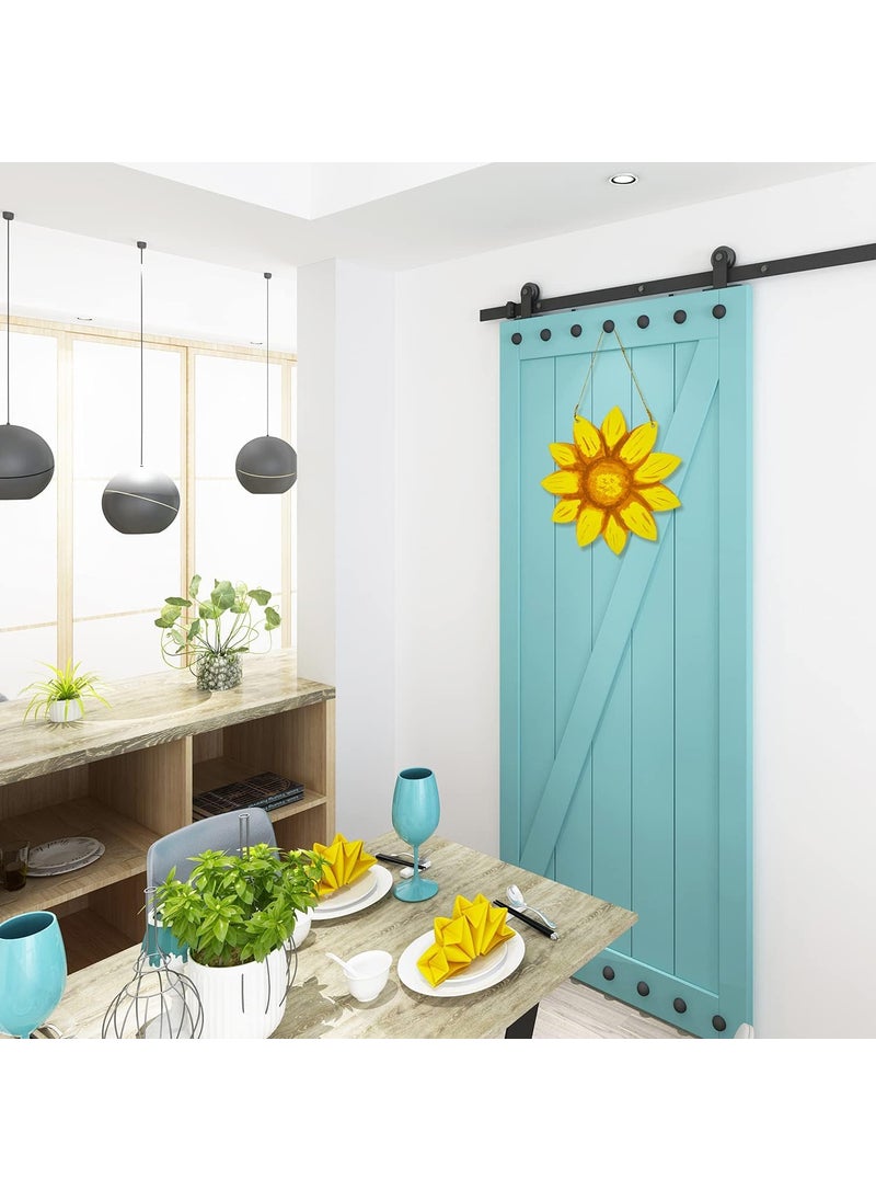 Cliths 4Pack Unfinished Wood Sunflower Cutouts DIY Craft Supplies for Spring Summer Home Decor 12 Inch 3mm Thick Wooden Sunflower Door Hangers Unpainted Wood Signs