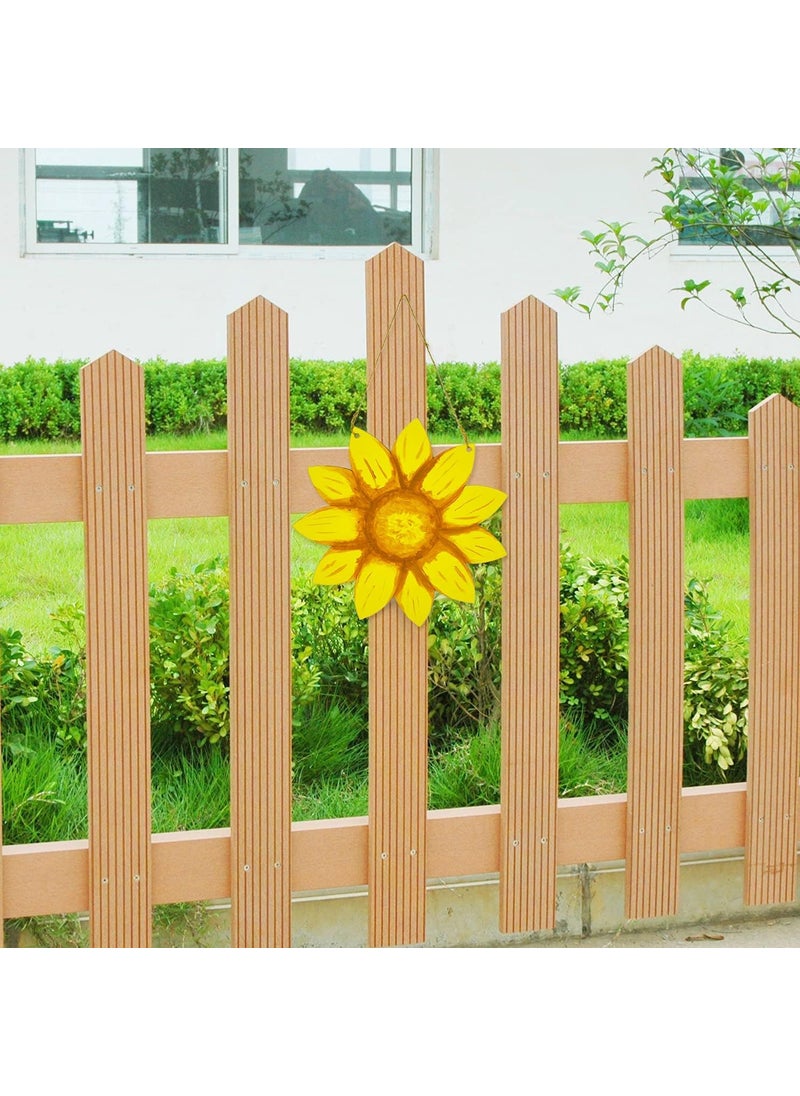 Cliths 4Pack Unfinished Wood Sunflower Cutouts DIY Craft Supplies for Spring Summer Home Decor 12 Inch 3mm Thick Wooden Sunflower Door Hangers Unpainted Wood Signs