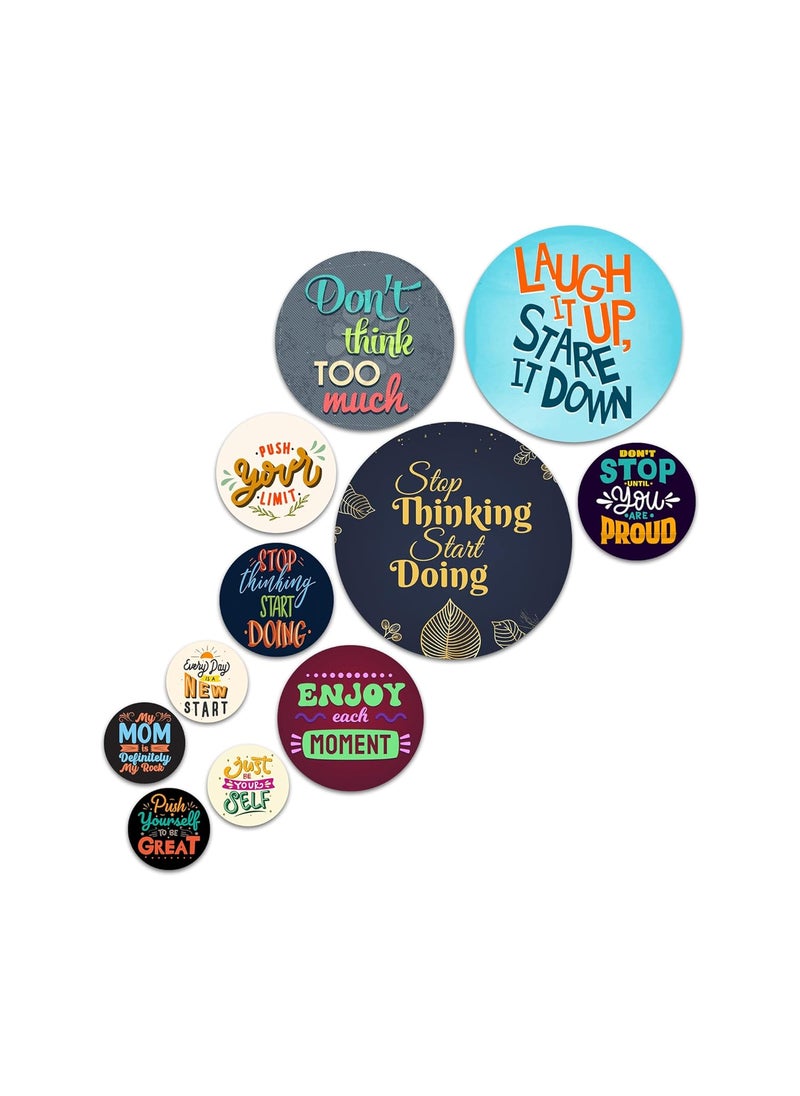BookYourGIFT Enjoy Each Moment Motivational Wooden Wall Plates For Home DecorPack Of 11