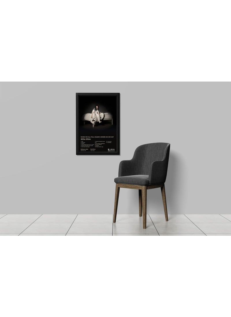 BLINKART Billie Eilish WHEN WE ALL FALL ASLEEPWHERE DO WE GOPopular Music Album Hanging Wall13x10inch Decoration Home Bedroom Living Room Aesthetics Artworks Spotify Song Link QR Code Photo Frame