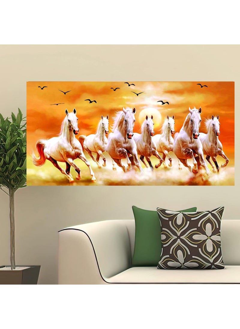 British Terminal Lucky Seven Horses Running at Sunrise ll 7 Horse vastu Vinyl Sticker Poster ll 20stjican211
