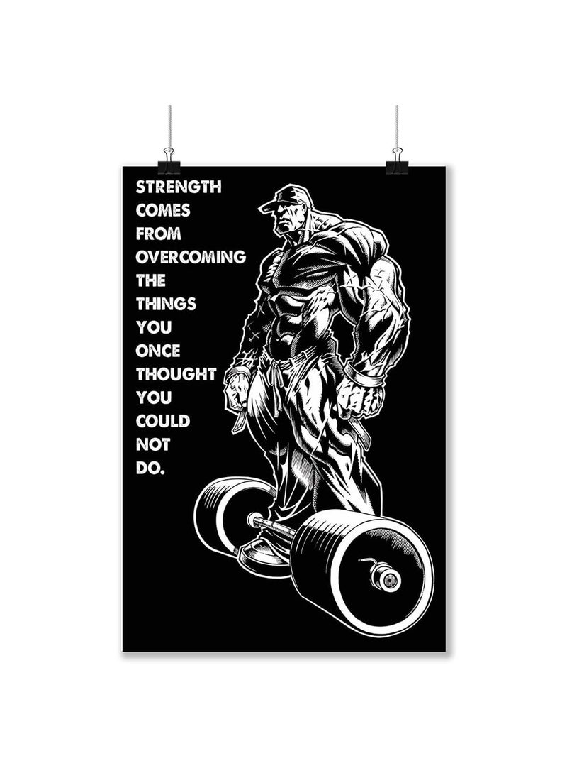 wallpics Gym Motivational Waterproof Vinyl Sticker Poster 24X18 inches can19922
