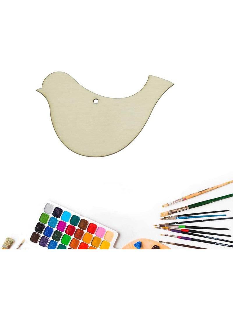 Cliths Pack of 10 pcs Wooden Birds Wood Unfinished Wooden DIY Crafts Bird Shaped Wood Hanging Gift Tags with Ropes for Home DIY Projects Craft Dcor 10 cm x 165 cm
