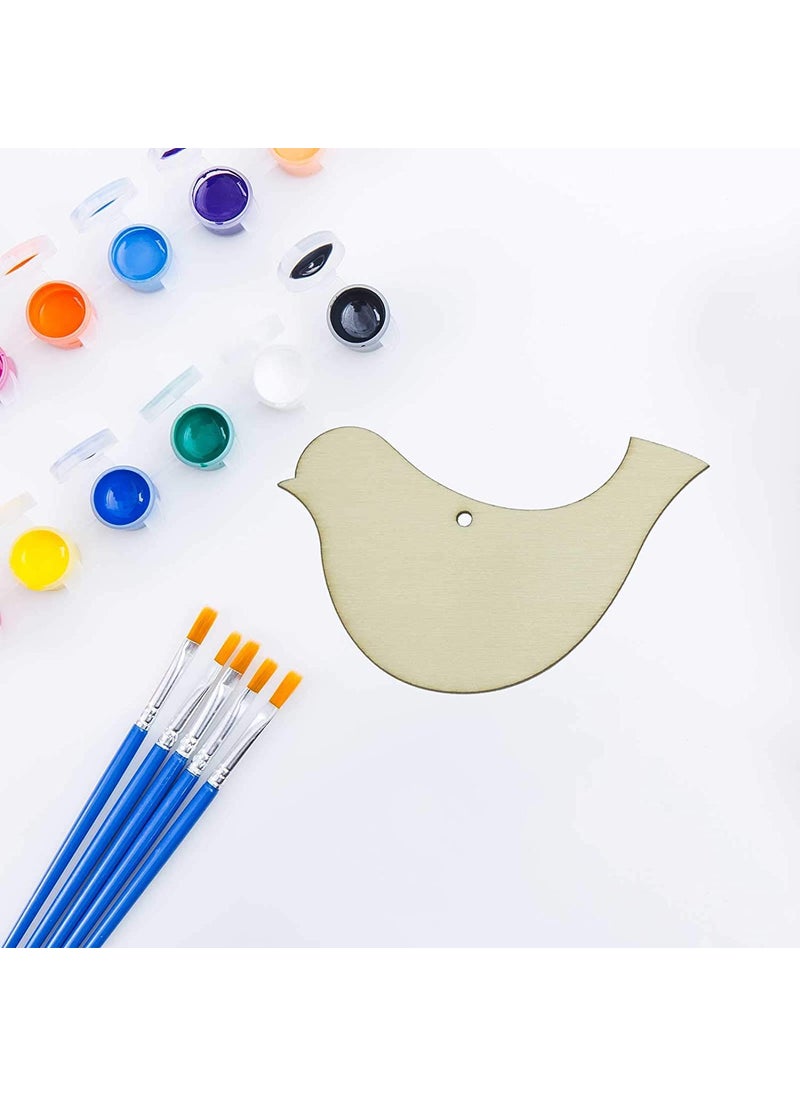 Cliths Pack of 10 pcs Wooden Birds Wood Unfinished Wooden DIY Crafts Bird Shaped Wood Hanging Gift Tags with Ropes for Home DIY Projects Craft Dcor 10 cm x 165 cm