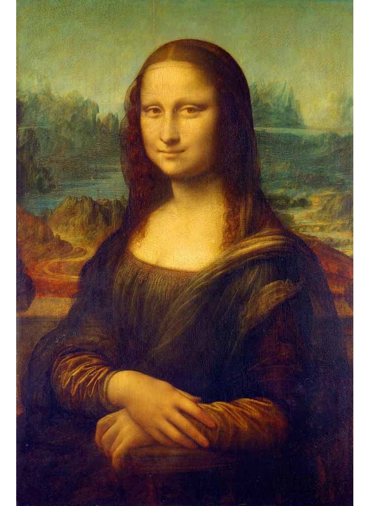 wallpics Monalisa Painting Poster Waterproof Vinyl Sticker for Home Decor can15412