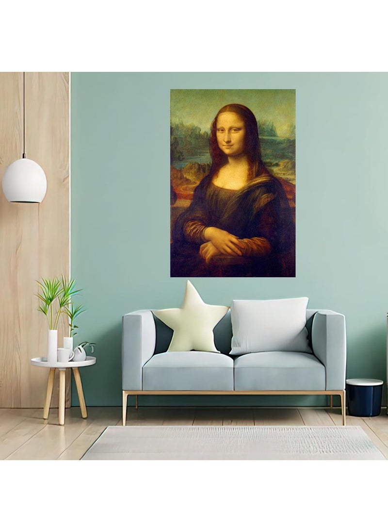 wallpics Monalisa Painting Poster Waterproof Vinyl Sticker for Home Decor can15412