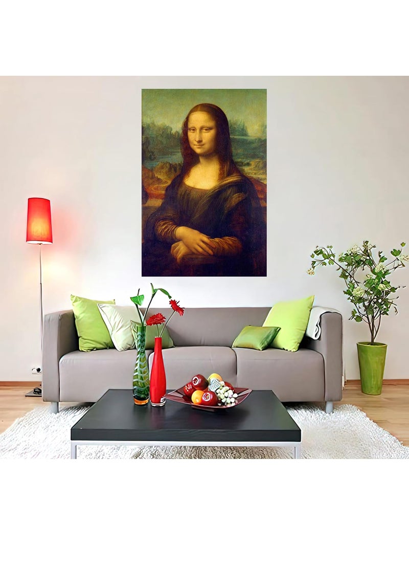 wallpics Monalisa Painting Poster Waterproof Vinyl Sticker for Home Decor can15412