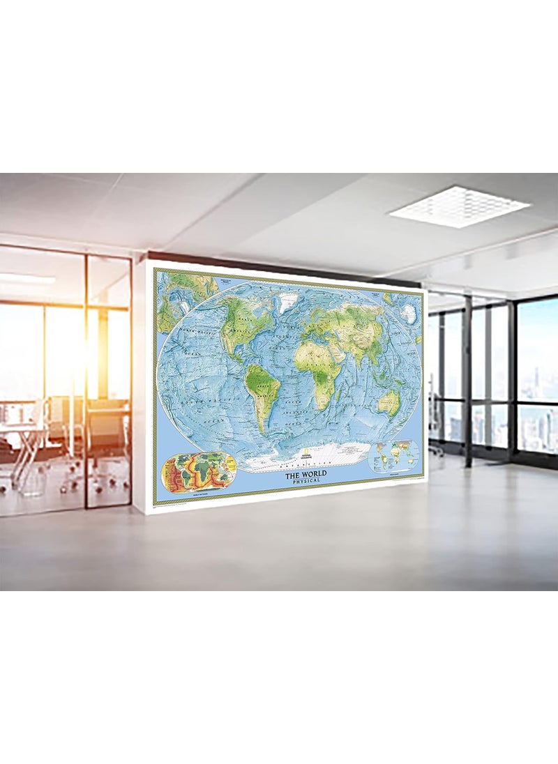 INFINITY INTERIORS Waterproof Wall Stickers PVC Self Adhesive Vinyl World Map Wall Poster for Living Room Hall Play Room Bedroom Kitchen Office 24x36 Inch