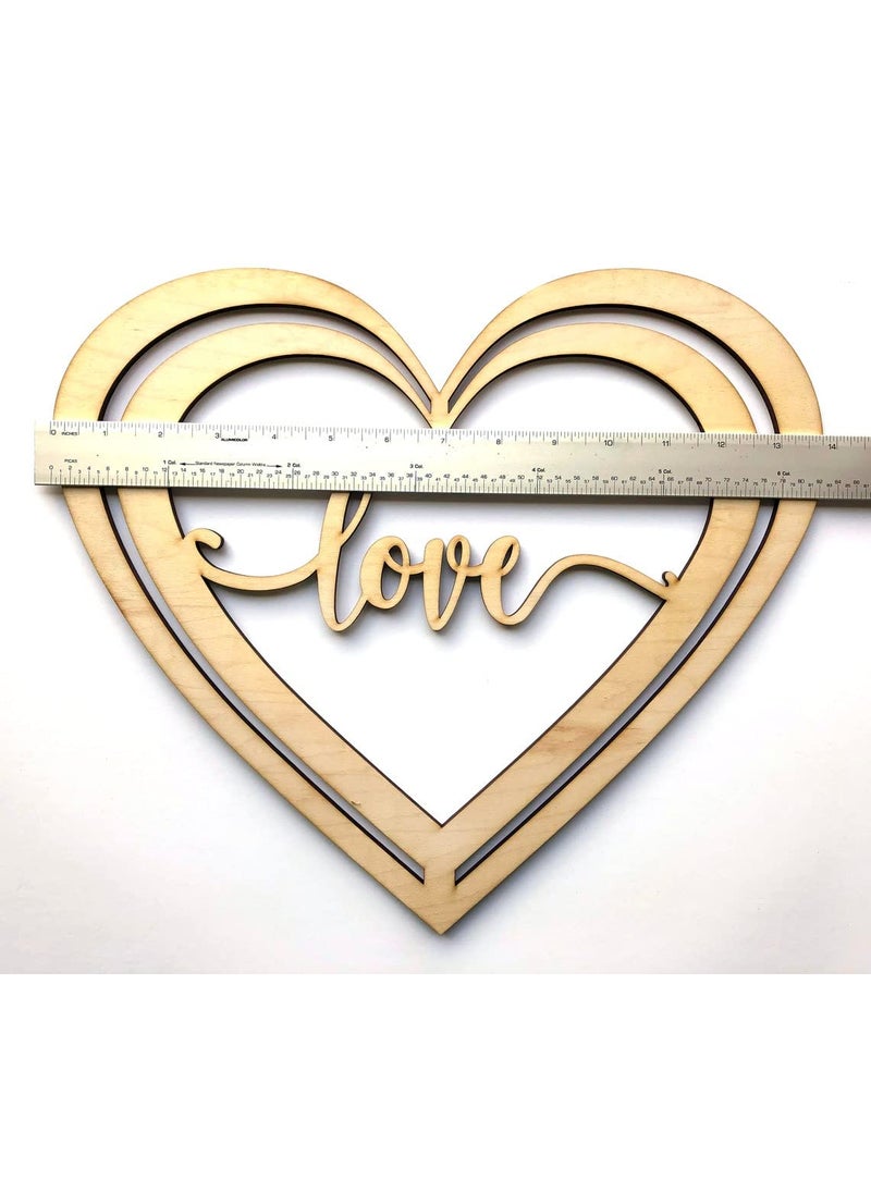 Cliths Pack of 1 Piece Valentines Love Wood Heart Door Sign Front Entry Laser Cut Bedroom Wall Art Hanging Home Decor inOutdoor Decoration Door Hanger