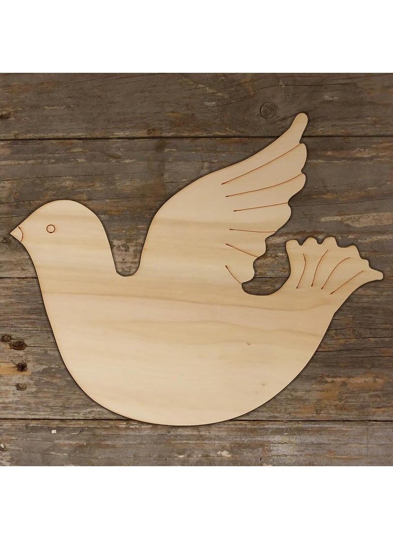 Cliths Pack of 10 Wooden Christmas Dove Craft Shapes Unfinished DIY Flying Bird Cutouts for Xmas Tree Ornaments Crafting Painting and Home Decor Ideal Holiday Decoration