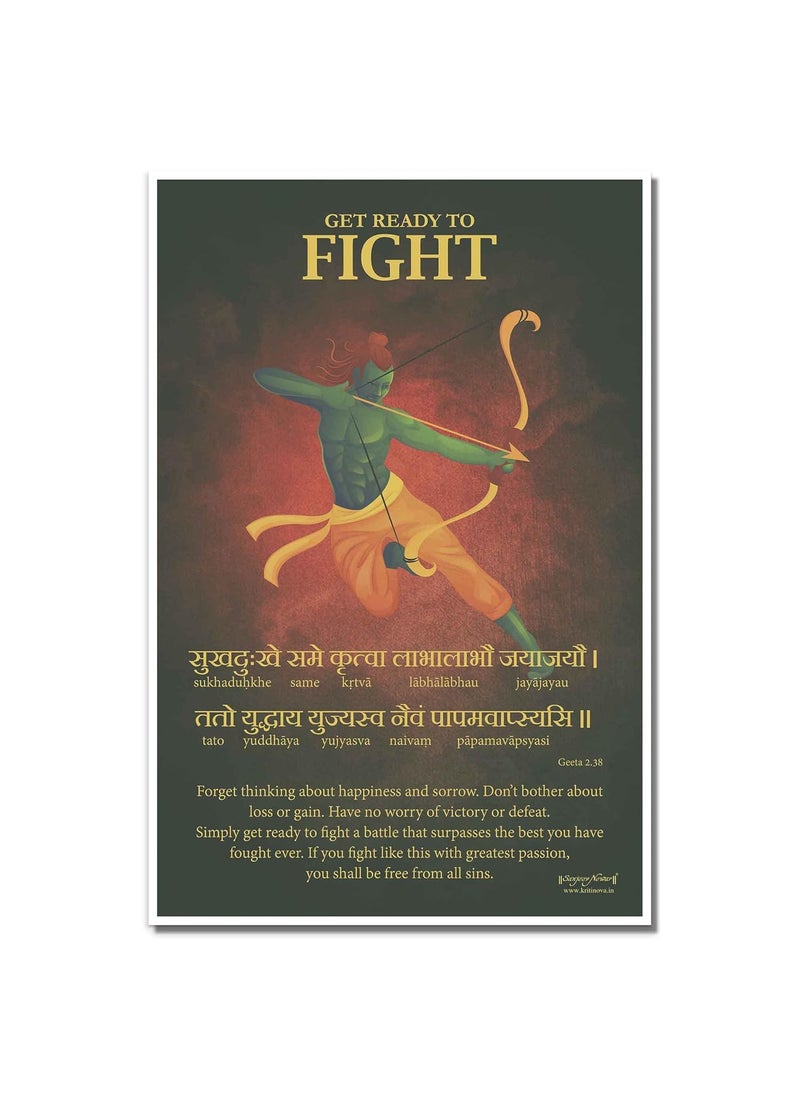 Sanjeev Newar Paper Pack Of 5 Sanskrit Wall Art Bhagavad Gita Wall Art Gita Shloka Inspiring Sanskrit Verse Artwork Size 12 X 18 Inches UnframedMulti