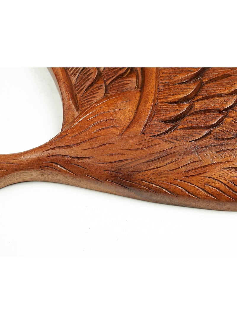 kveer wood Solid Wood Flying Duck Wall Art Wood Carving Room Decor Brown